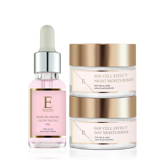 EGF Cell Effect Day Moisturiser + EGF Cell Effect Night Moisturiser + Rose Blossom Facial Oil 30ml
