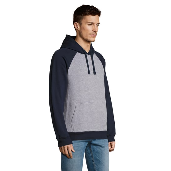 SOLS Uniseks Seattle Sweatshirt voor volwassenen (Grijs gemêleerd/French Navy) - Image 3