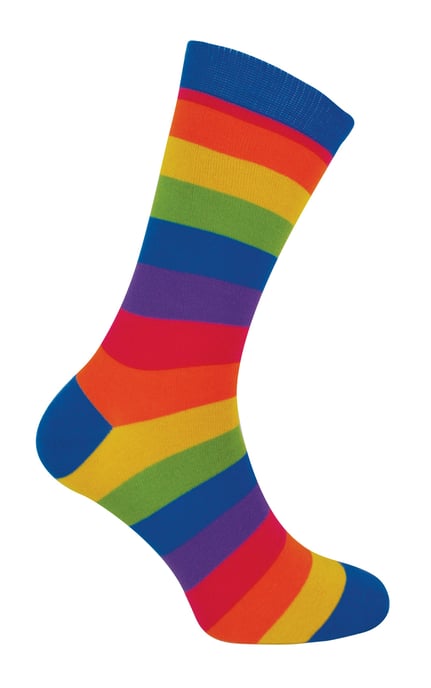Mr Heron bamboesokken met nieuw patroon voor heren - Regenboogstrepen - Image 1