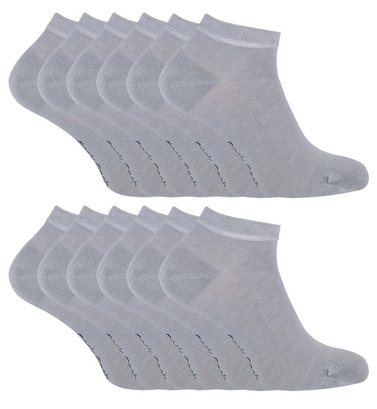 Sock Snob 12 Paar Heren Bamboe Trainer Sokken, Ademende Kussensokken voor Zomer - Grijs - Image 1