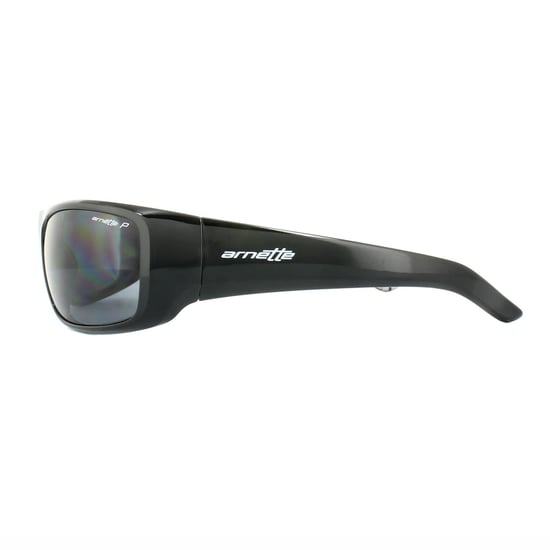 Arnette Sunglasses Hot Shot 4182 214981 Polished Black Graphics Inside Grey Polarized