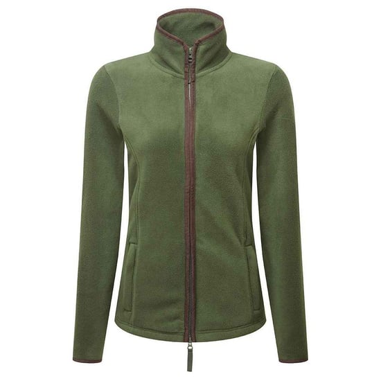 Premier Dames/Dames Artisan Contrast Trim Fleece Jacket (Mosgroen/bruin) - Image 1