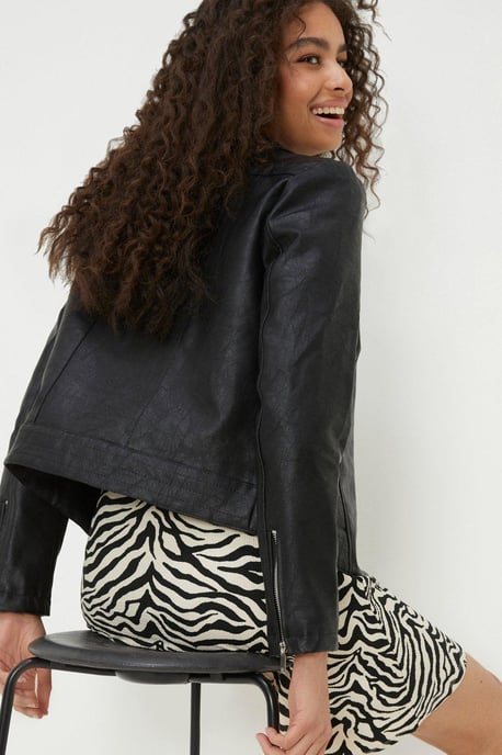 Faux Leather Biker