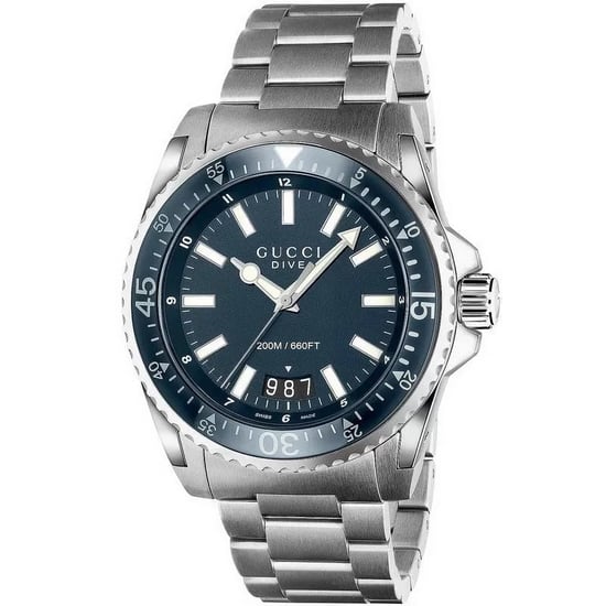 Gucci YA136203 Duik Blauw Wijzerplaat Roestvrij Staal Herenhorloge - Image 1