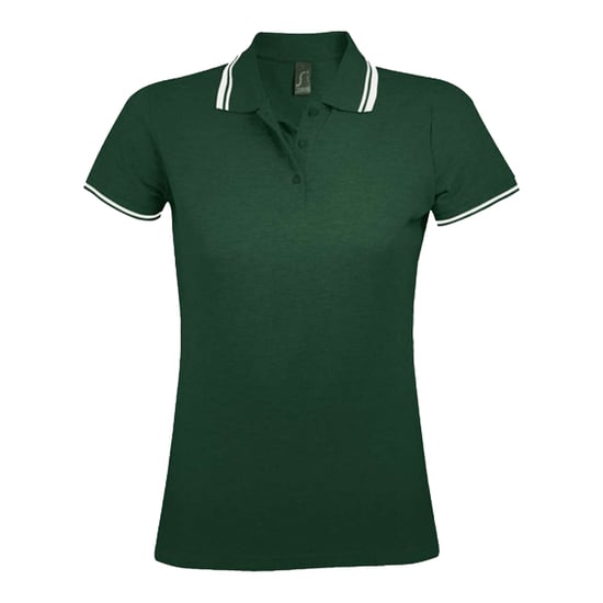 SOLS Dames/Dames Pasadena Poloshirt (Bos Groen/Wit) - Image 1
