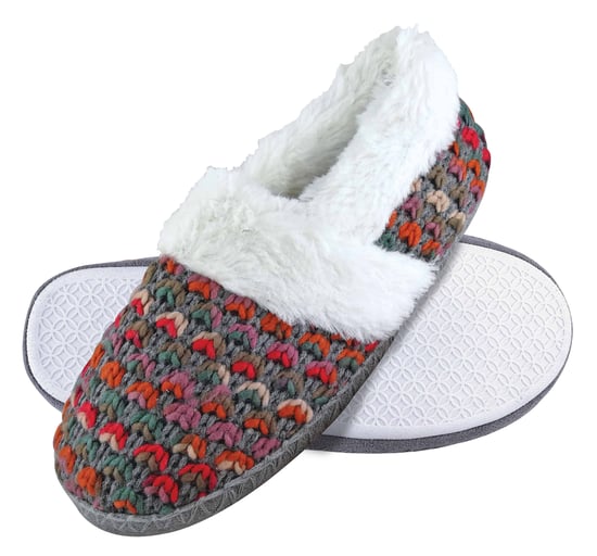 Dunlop - Dames Schattige Fluffy Pluche Winter Warme Luxe Comfort Gehaakte Huisslippers - Image 1