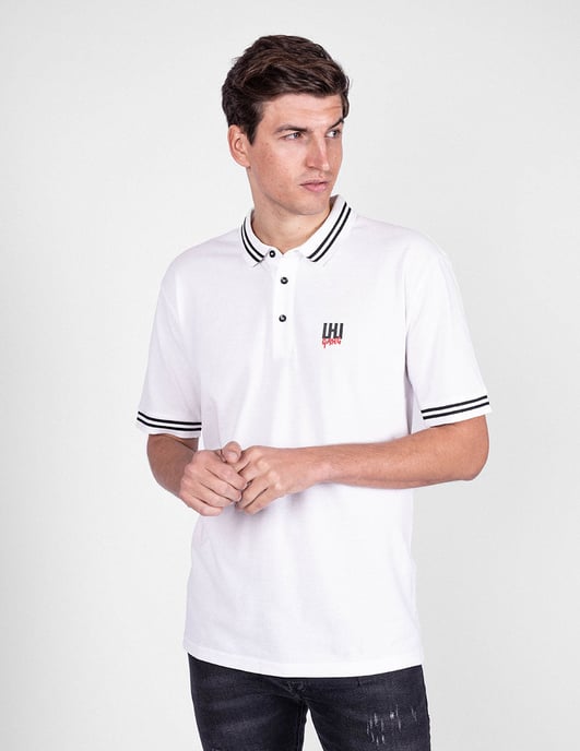 Les Hommes Polo Shirt LHU Gang Men's White