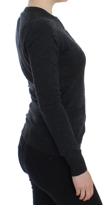 Dolce & Gabbana Vrouwentrui Grijs wollen vest met knopen - Image 4