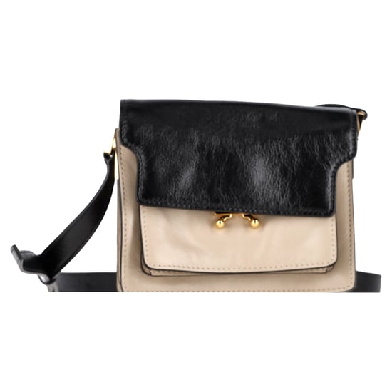 Marni Trunk Mini Kleur-blok Schoudertas in Beige Leer - Image 1