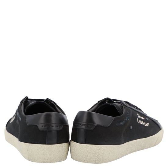 Saint Laurent Court Classic Sl/06 Embroidered Sneakers Black - Image 5