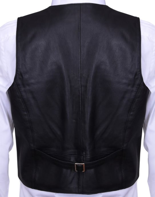 Tan Leather Waistcoat Formal Traditional Gilet Vest