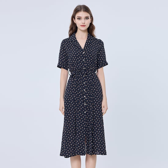 Retro print shirt-jurk - Image 1