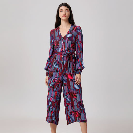 Jumpsuit met grafische print en V-hals - Image 1