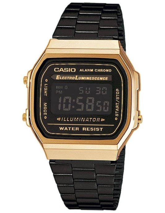 Casio Retro Unisex Zwarte Horloge A168WEGB-1BEF - Image 1