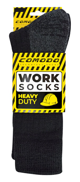 Ademende wollen werksokken | Comodo | Dikke heavy-duty wollen laarzensokken - Zwart - Image 2