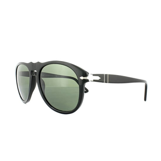 Persol Aviator Mens Black Green Sunglasses