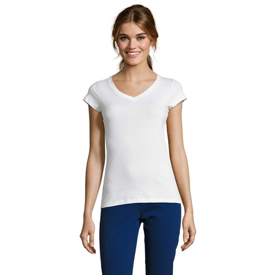 SOLS Dames/Dames Maan V Hals T-shirt (Wit) - Image 1