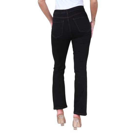Dames Magic Shaping Slim Flare Leg Jeans met hoge taille in zwart - Image 2