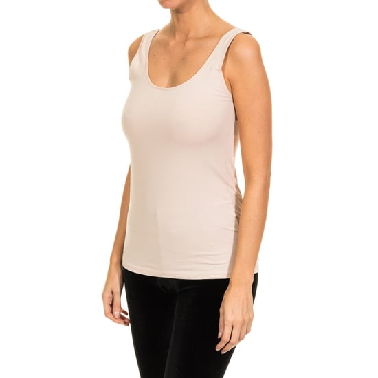 Women's Wide Strap Round Neckline Lightweight Fabric T-shirt 1045201