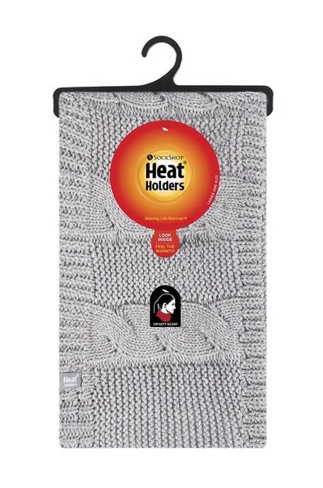 Heat Holders dames kabel thermo oneindigheidssjaal - Lichtgrijs - Image 2