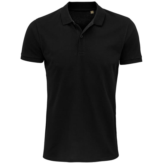 SOLS Heren Planet Pique Organisch Poloshirt (Zwart) - Image 1