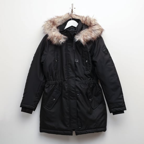 Dames Only Iris Winter Parka Jas in Zwart - Image 1
