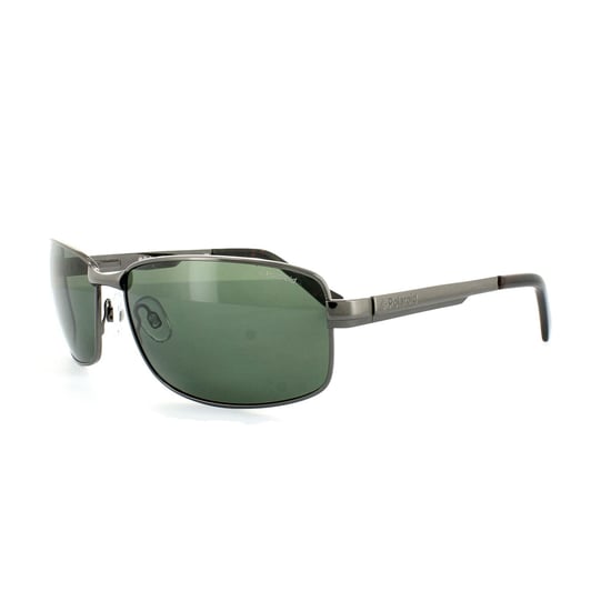 Polaroid Rectangle Mens Dark Gunmetal Green Polarized Sunglasses