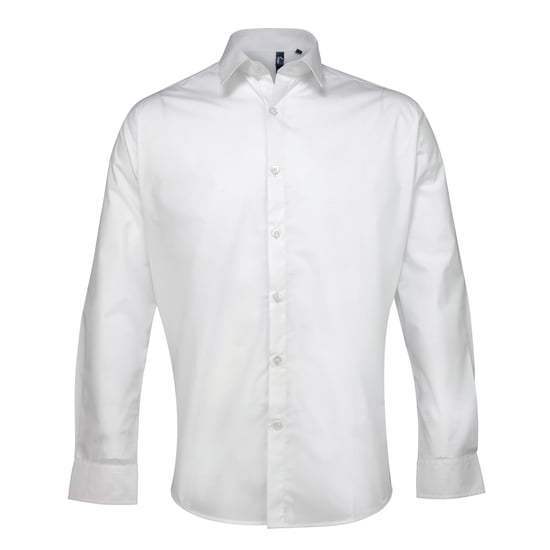 Premier Supreme Heavier Weight Poplin Werkshirt met lange mouwen (Wit) - Image 1