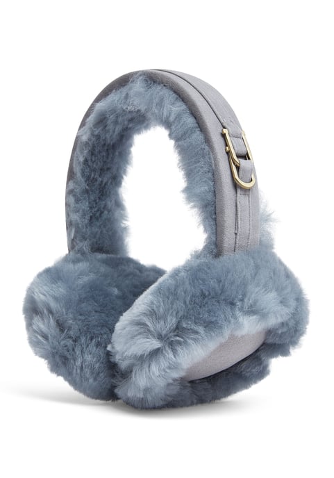 Womens Winter Super Soft Fluffy Blue Ear Muffs Warm and Cozy Ear Warmers