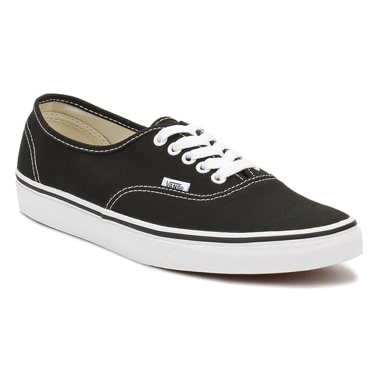 Vans Authentic Unisex Zwart Wit Canvas Vulcanised Skate Trainers - Image 2