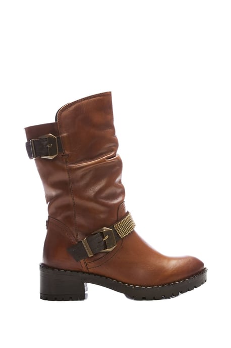 'Elsee' Tan Leather Ankle Boots