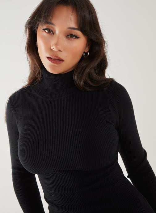 Roll Neck Mini Dress