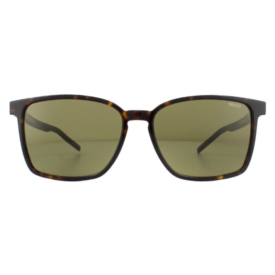 Hugo van Hugo Boss Square Mens Havana groene zonnebril - Image 1
