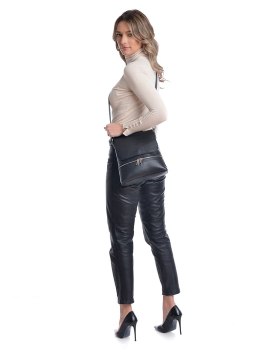 Roberta M SS22 RM 1758 Zwart Rundleer Tas - Image 5