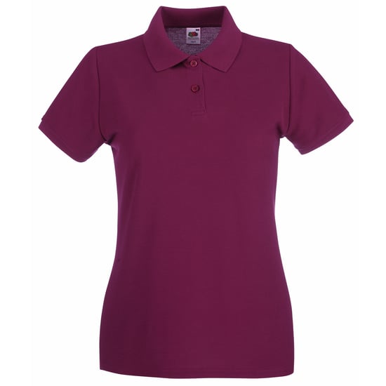Fruit Of The Loom Ladies Lady-Fit Premium Short Sleeve Polo Shirt (Burgundy)