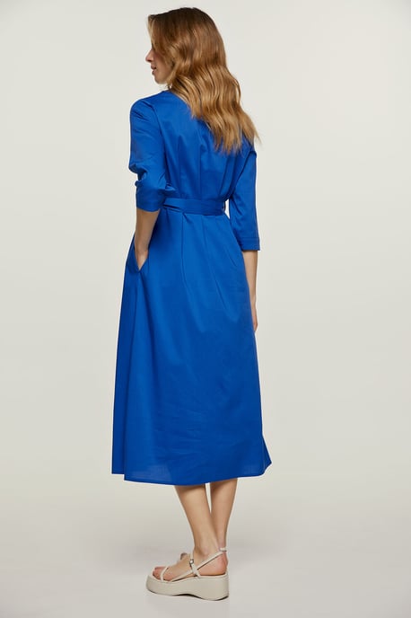 Midi Royal Blue Jurk met Riem - Image 3