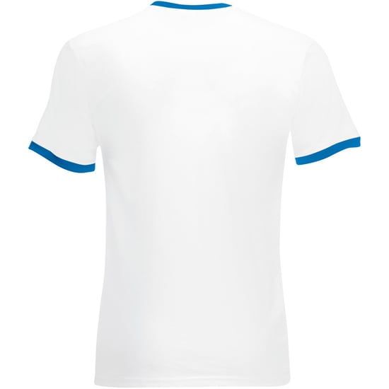 Fruit Of The Loom Heren Ringer T-shirt met korte mouwen (Wit/Royaal Blauw) - Image 2