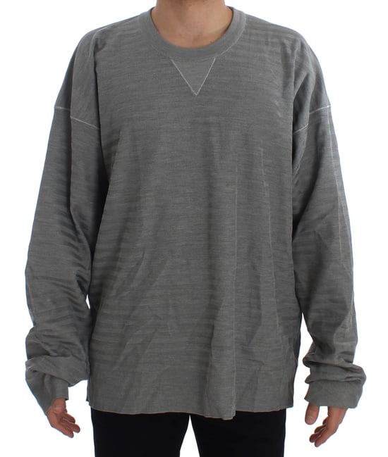 Dolce & Gabbana Heren Grijze Crewneck Pullover Zijden Trui - Image 1