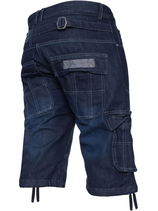 Enzo Heren Cargo Combat Denim Short - Image 2