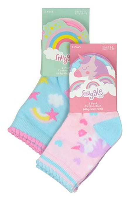 Set van 6 babysokken van katoen met eenhoorndesign voor meisjes - Eenhoorn - Image 2