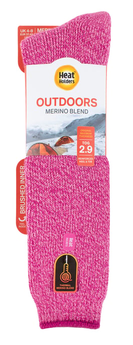 Heat Holders - Kniehoge damessokken van merinowol - Roze - Image 2