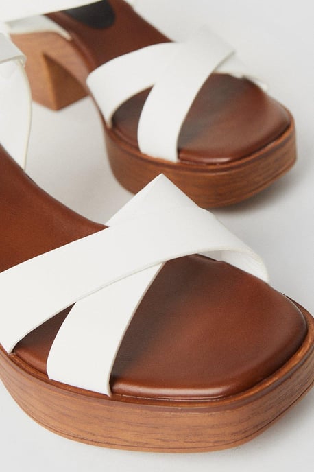Sansa Cross Strap Block Heeled Sandals