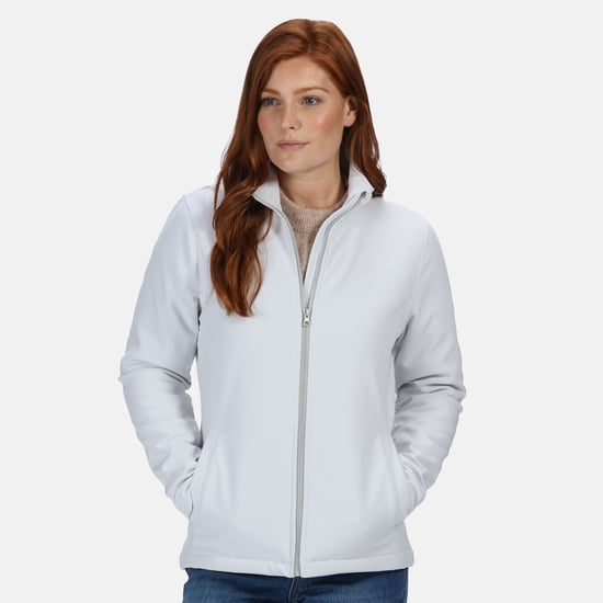 Regatta Opvallende Dames/dames Ablaze Afdrukbaar Soft Shell-jasje (Wit/licht staal) - Image 2