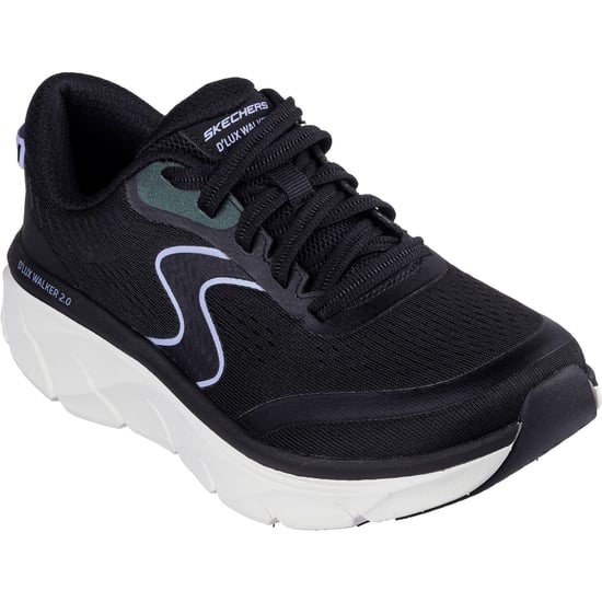Skechers D'Lux Walker 2.0 Active Pace Textile Dames Zwart/Lavendel Trainers - Image 1