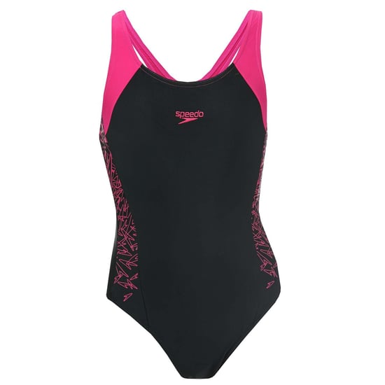Girl's Speedo Junior Splice MSBK Swimsuit in black pink