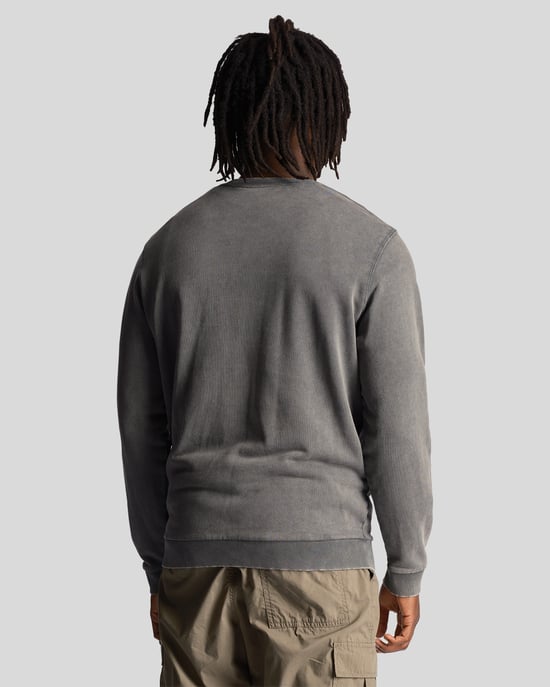 Lyle & Scott Gewassen Rundhals Sweatshirt in Zwart - Image 3