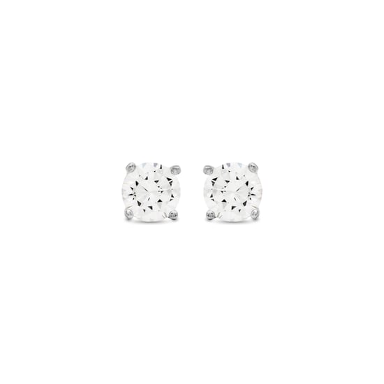 Luxenter basic earrings in 925 sterling silver and shiny rhodium plated zirconia finish