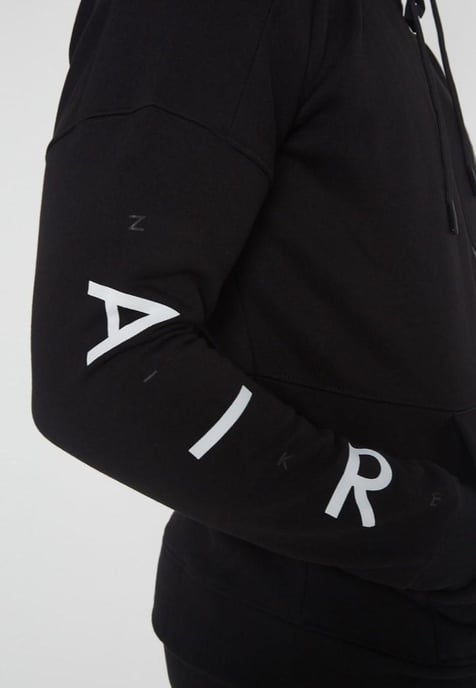 Nike Air Fleece Heren Zip Through Hoodie In Zwart - Image 3