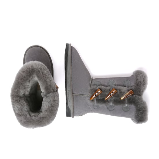 EVER AU Dames hoge laarzen met hoorn knopen - Ashy - Image 3
