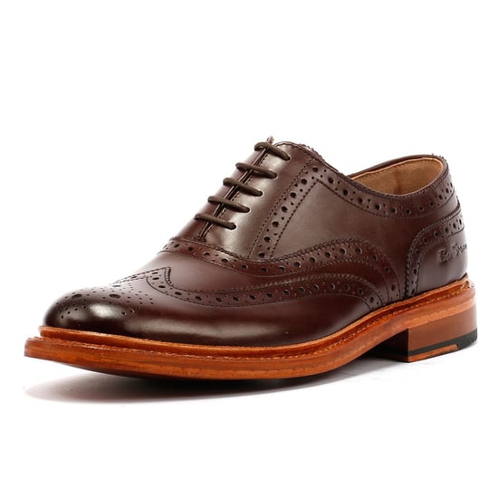 Ben Sherman Sugarman Brogue Leer Heren Mokka Veterschoenen - Image 3